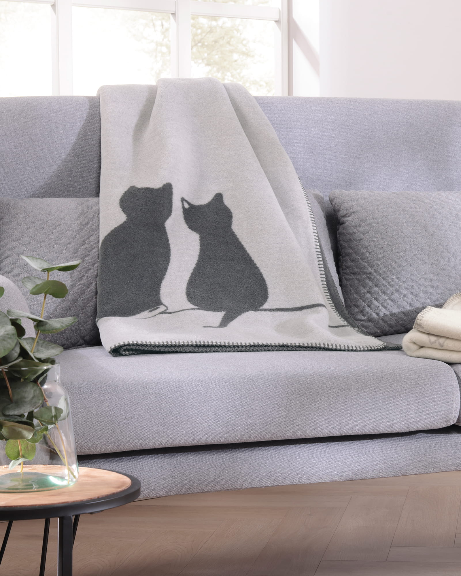 Cawö Badematten CUTE CATS You & Me 6263 basalt/platin - 77 - 50x80 cm
