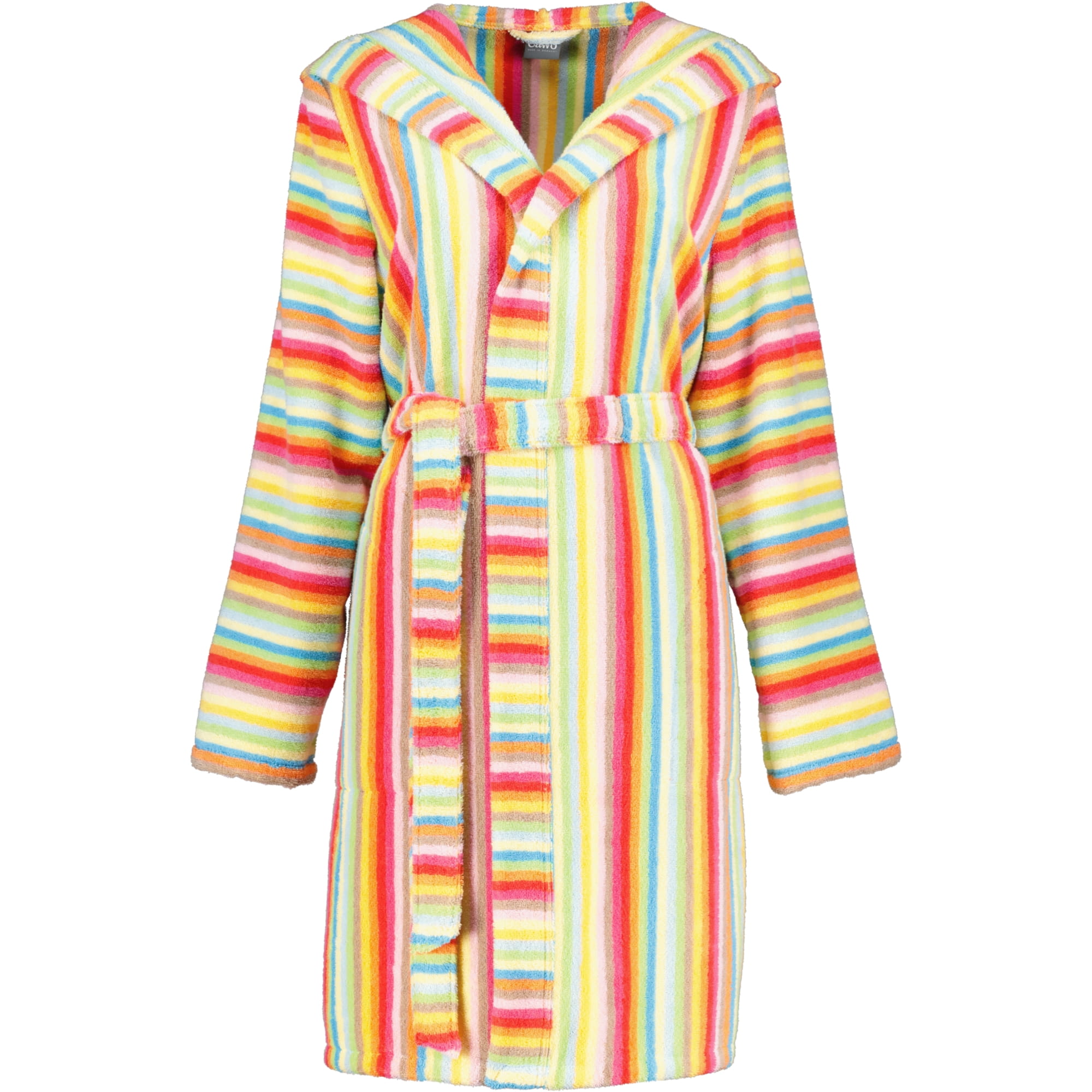 Cawö - Damen Bademantel Life Style - Kurzmantel mit Kapuze 7082 - Farbe: multicolor - 25