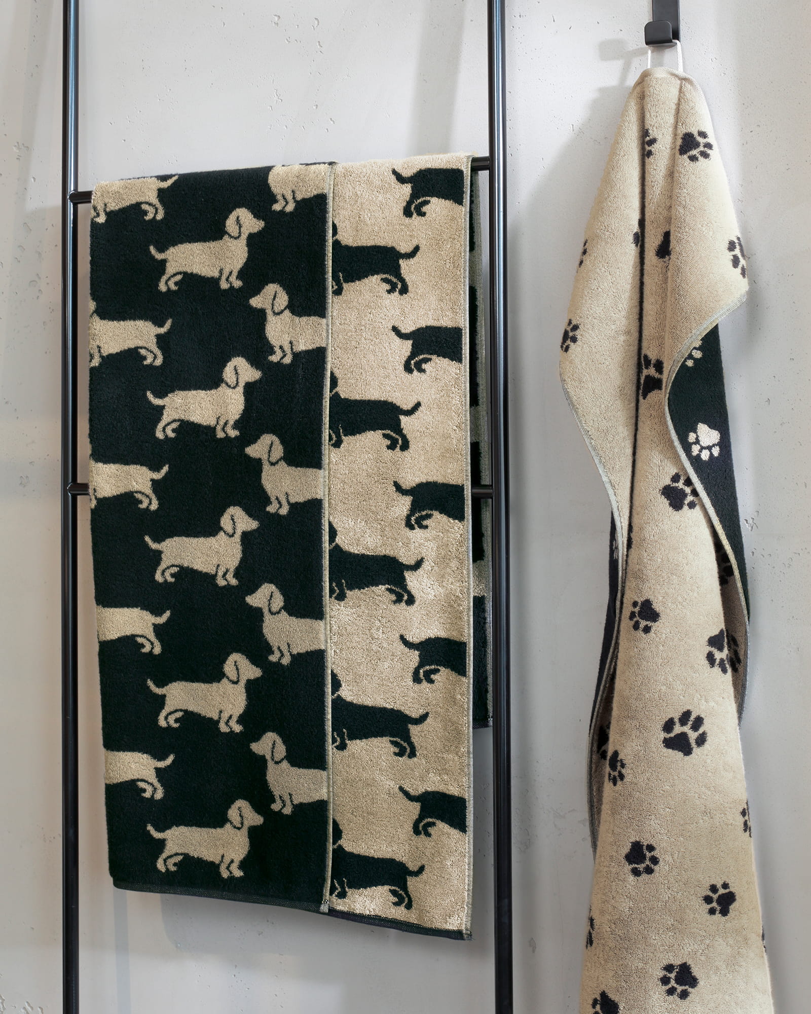Cawö Handtücher WE LOVE DOGS 6246 Schwarz-Beige - 93