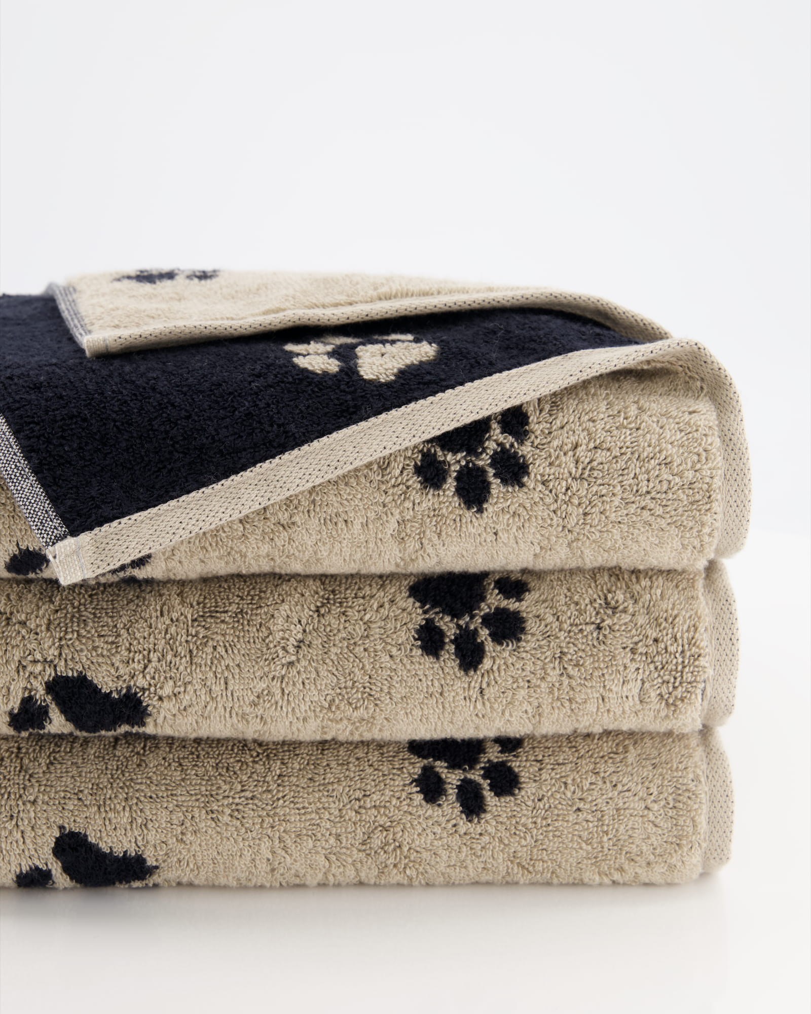 Cawö Handtücher WE LOVE DOGS Paws 6247 Schwarz-Beige - 93