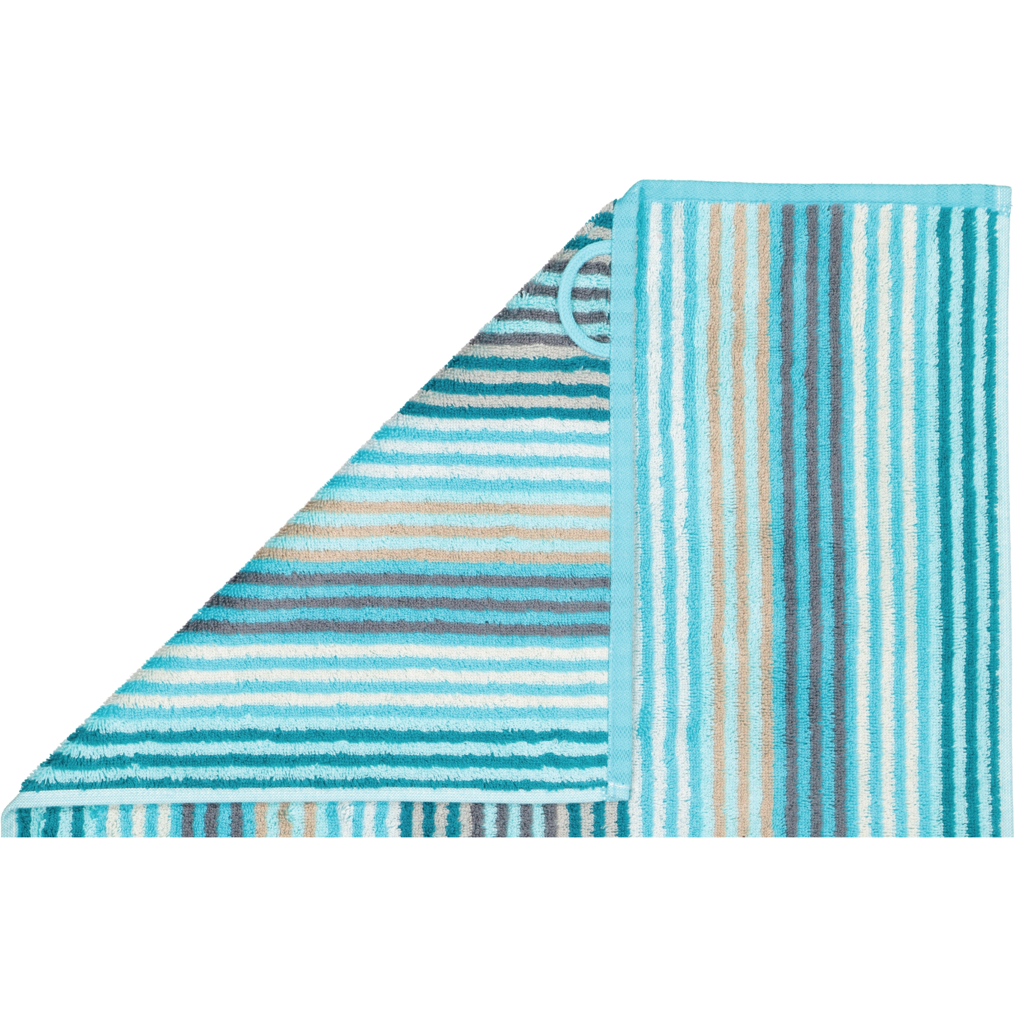Cawö - Unique Streifen 944 - Farbe: türkis - 44 - Duschtuch 70x140 cm