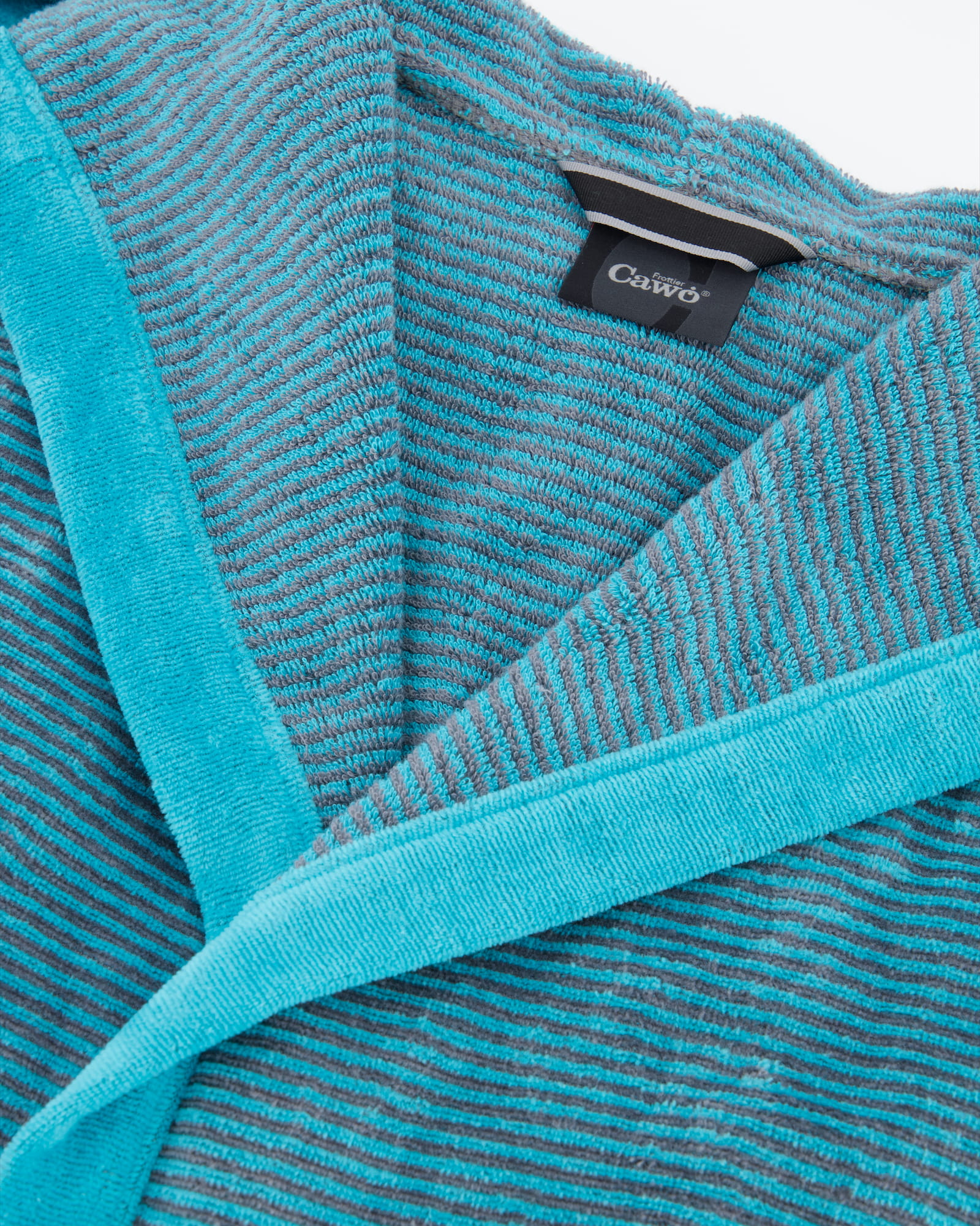 Cawö Bademäntel Damen Kapuze Two-Tone 6425 türkis - 47