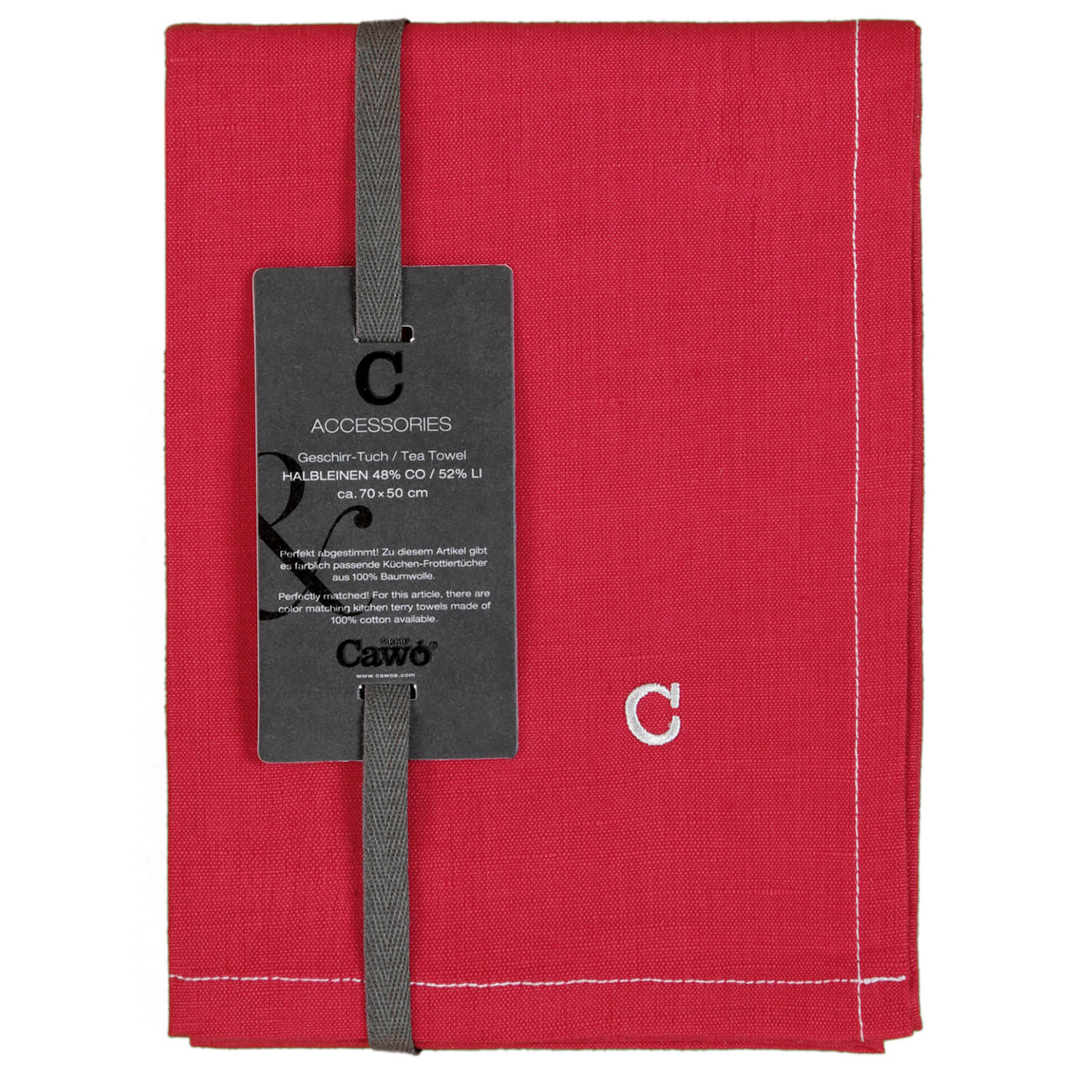 Cawö Home Solid 500 - Geschirrtuch 50x70 cm - Farbe: bordeaux - 280