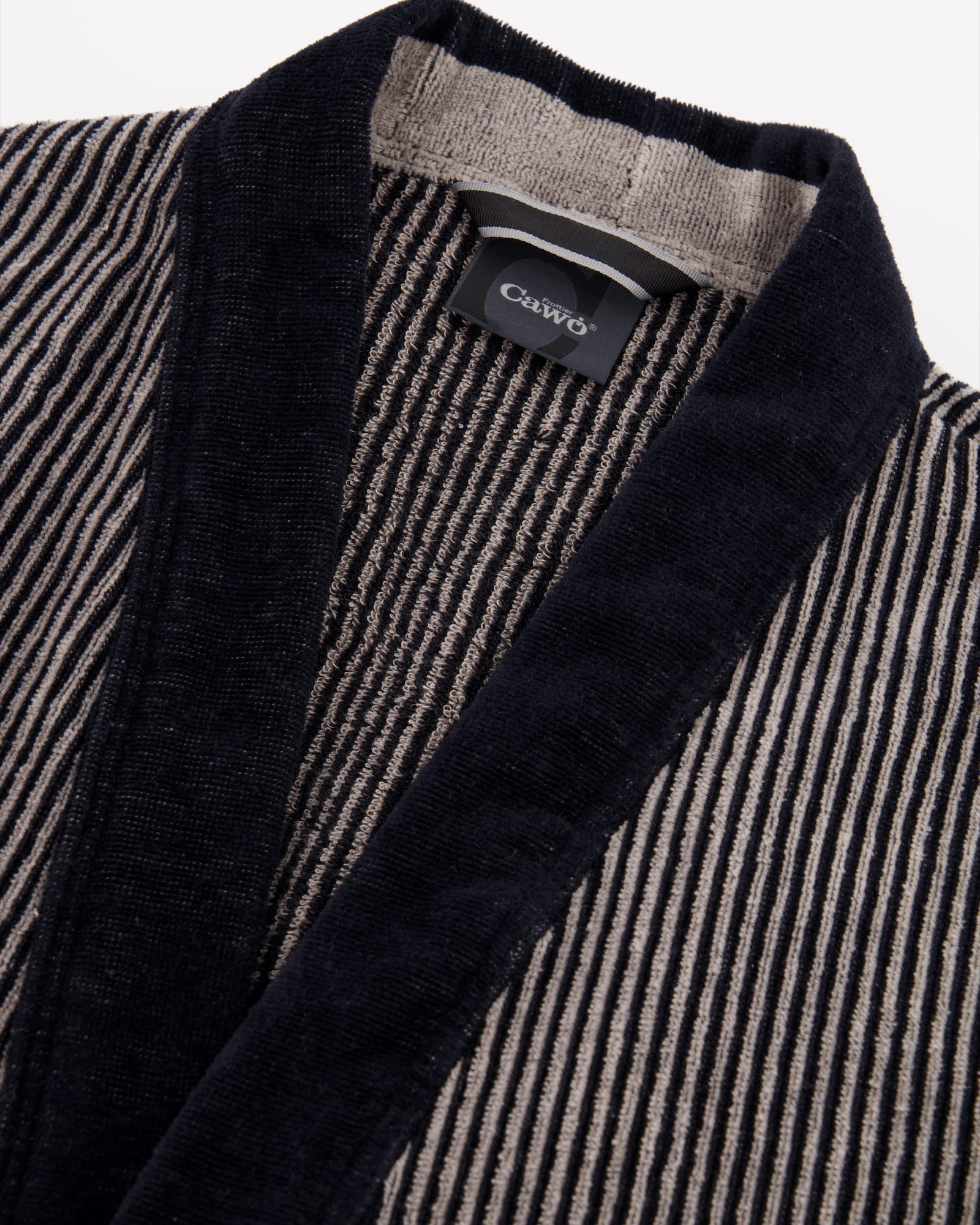 Cawö Bademäntel Herren Kimono Luxury Home 5840 natur-schwarz - 97