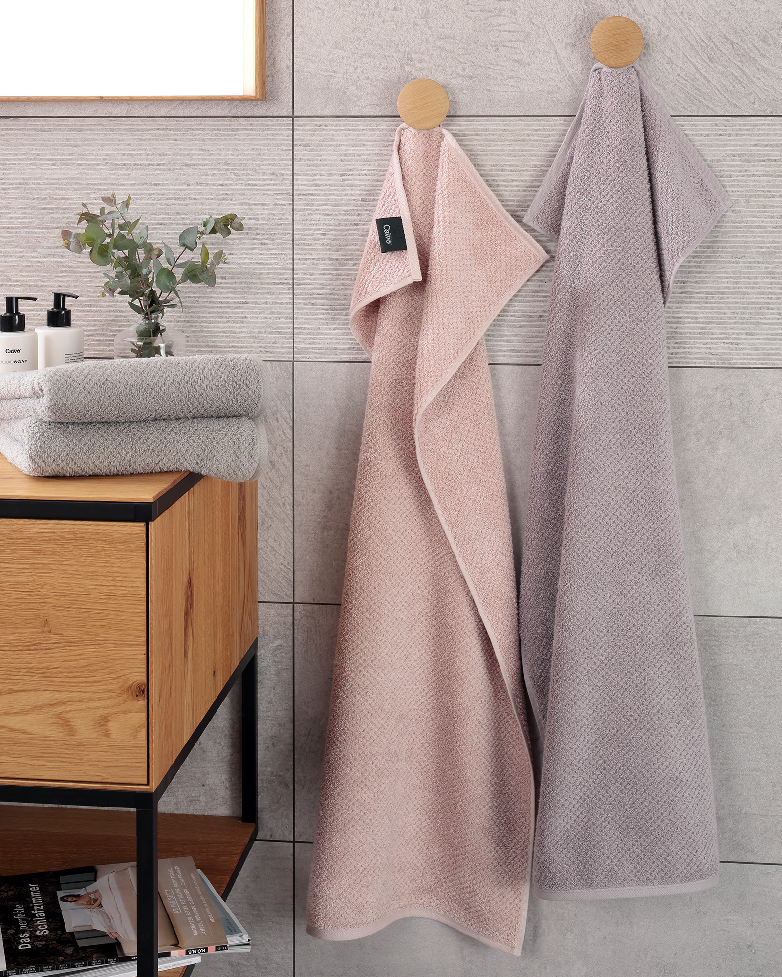 Cawö Handtücher Pure 6500 - Farbe: stein - 727 - Seiflappen 30x30 cm