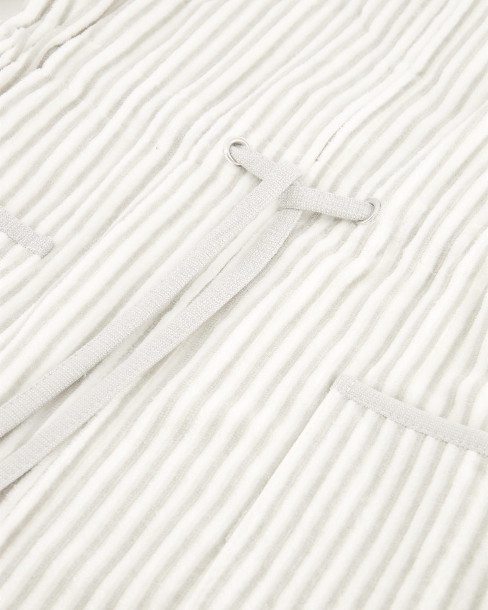 Cawö - Damen Bademantel - Kapuze 6416- Farbe: weiss/silber - 76 - S