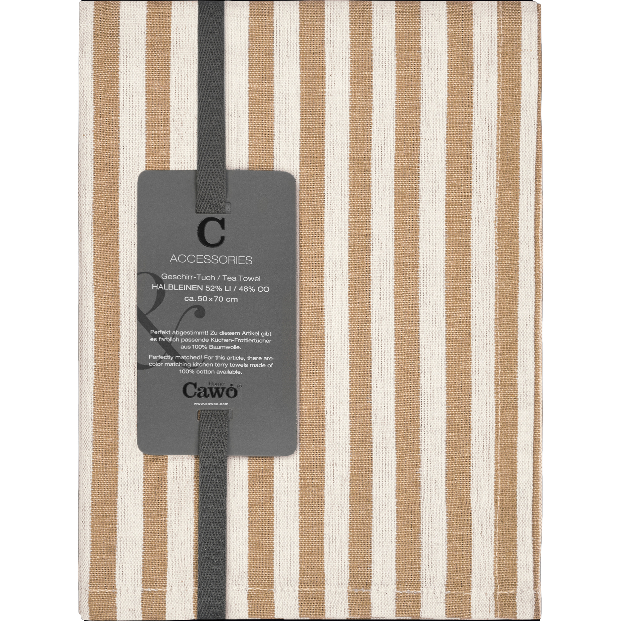 Cawö Home Geschirrtücher Linen Classics Streifen 537 natur - 33 - 50x70 cm
