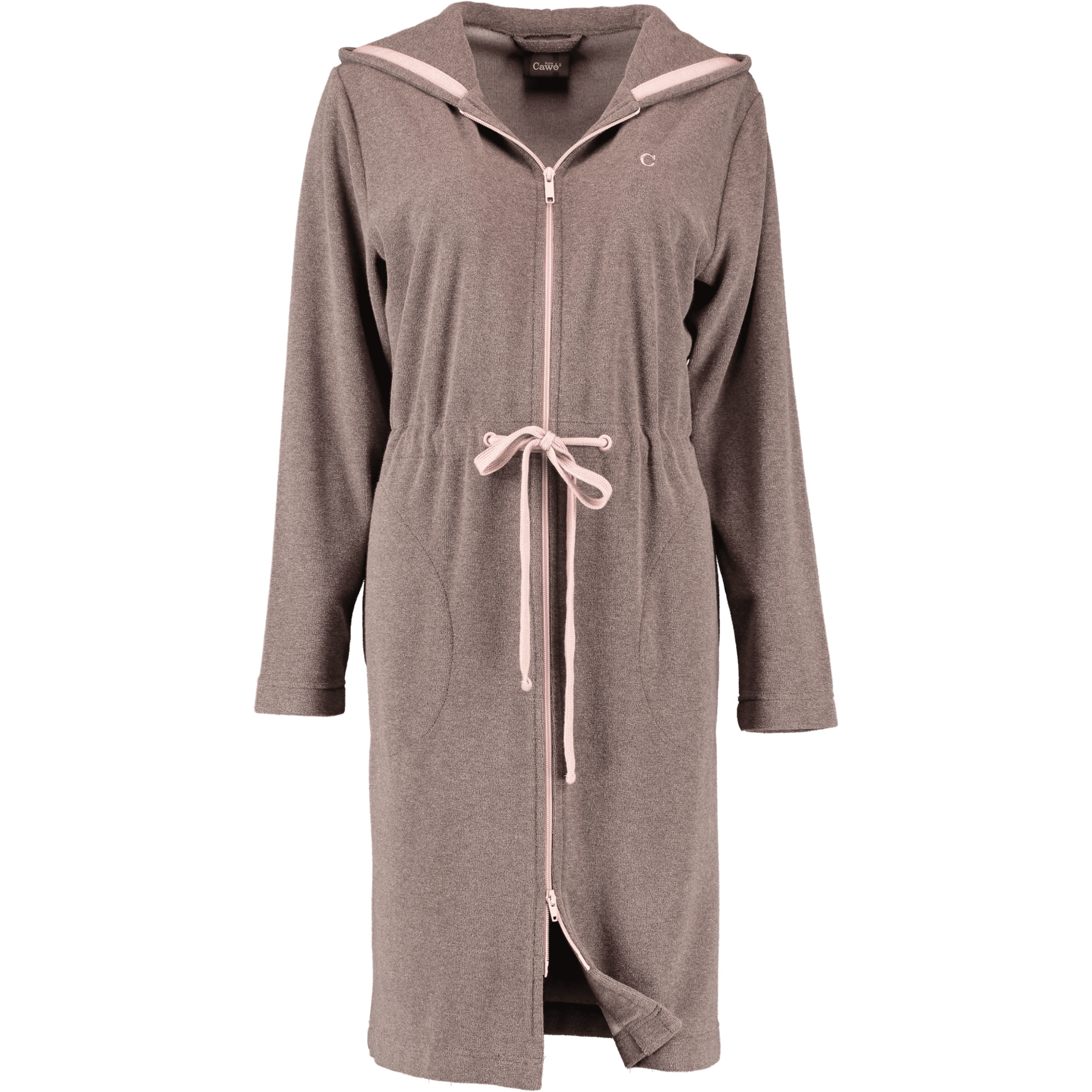 Cawö Home Active Damen Kurzmantel Kapuze TG RV 821 - Farbe: mocca-rosé - 32