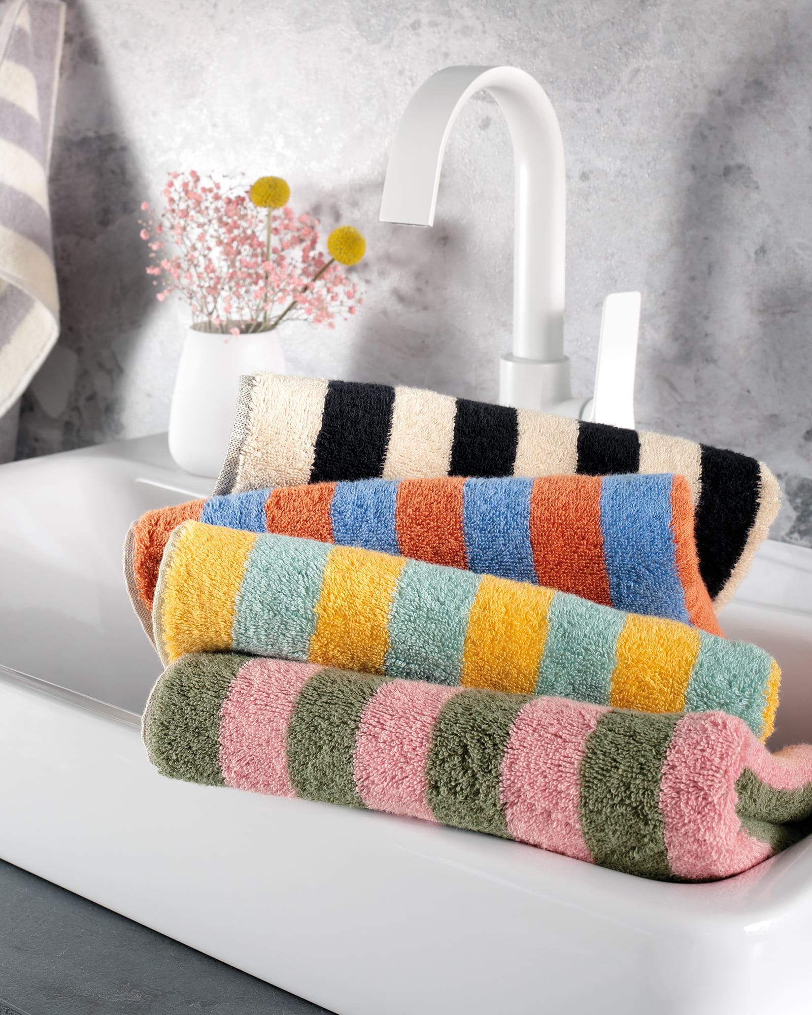 Cawö Handtücher Bold Streifen 6277 grau-natur - 76