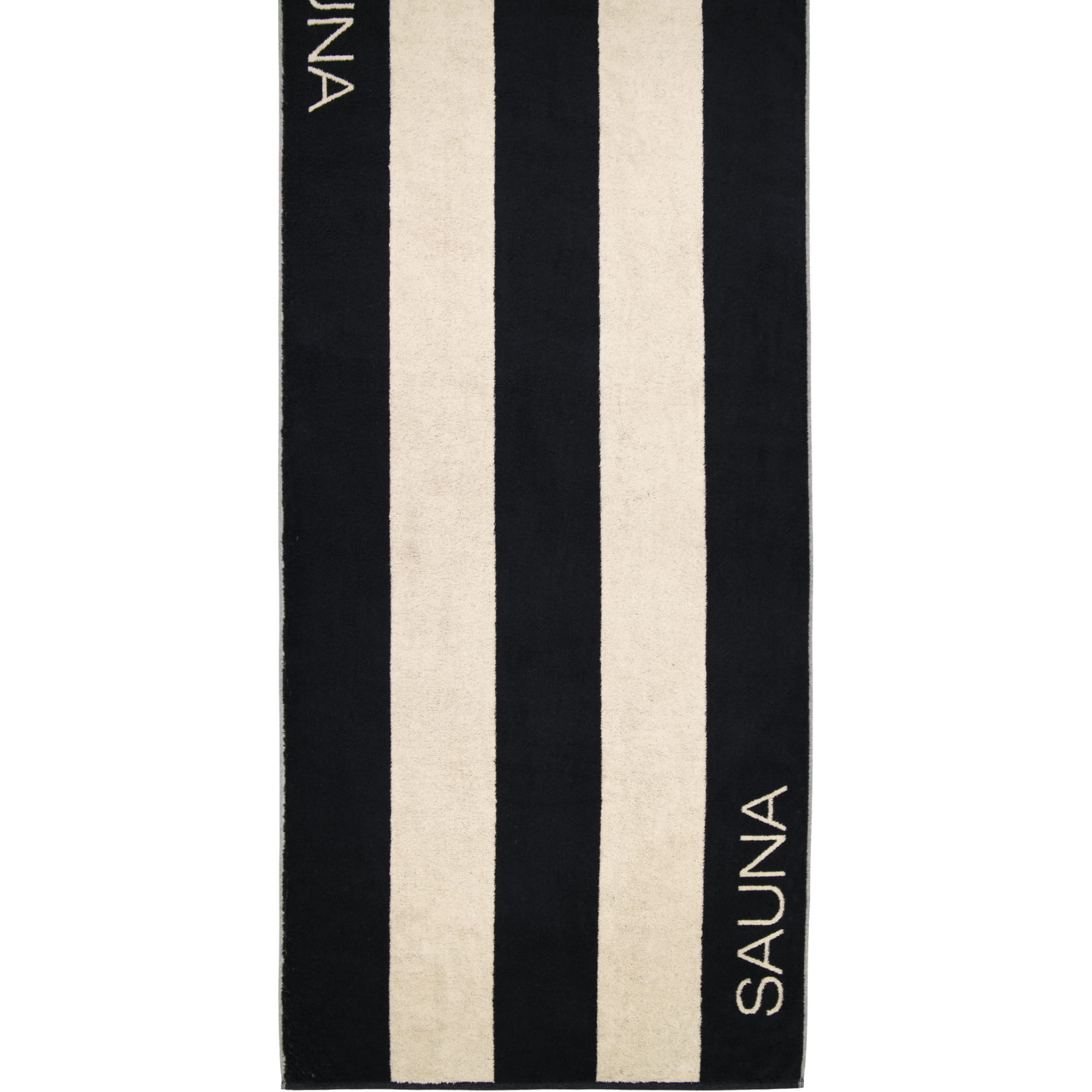 Cawö Saunatuch Natural Blockstreifen 6221 80x200 cm - Farbe: natur-schwarz - 39