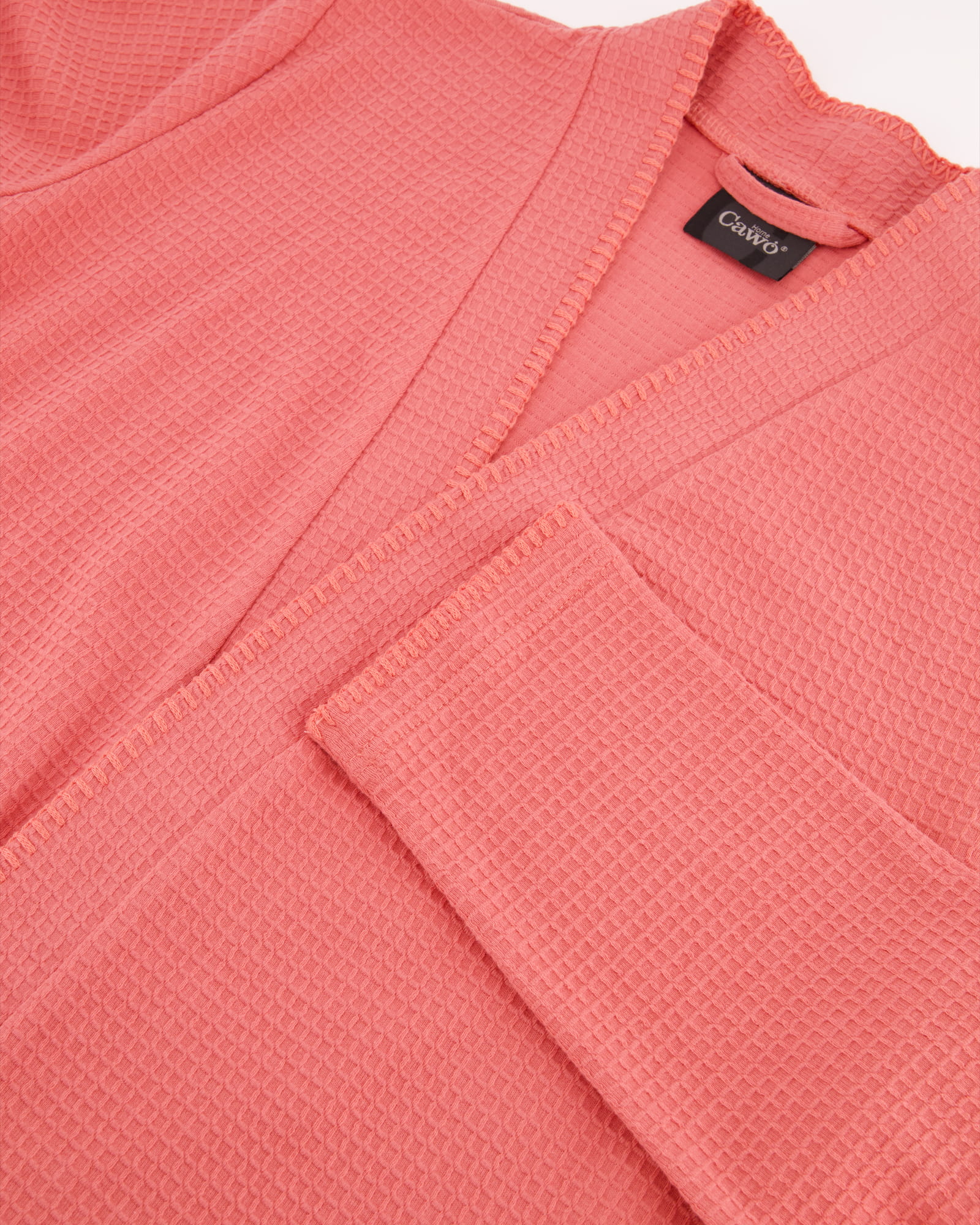 Cawö Home Bademäntel Damen Kimono Pique 812 koralle - 22