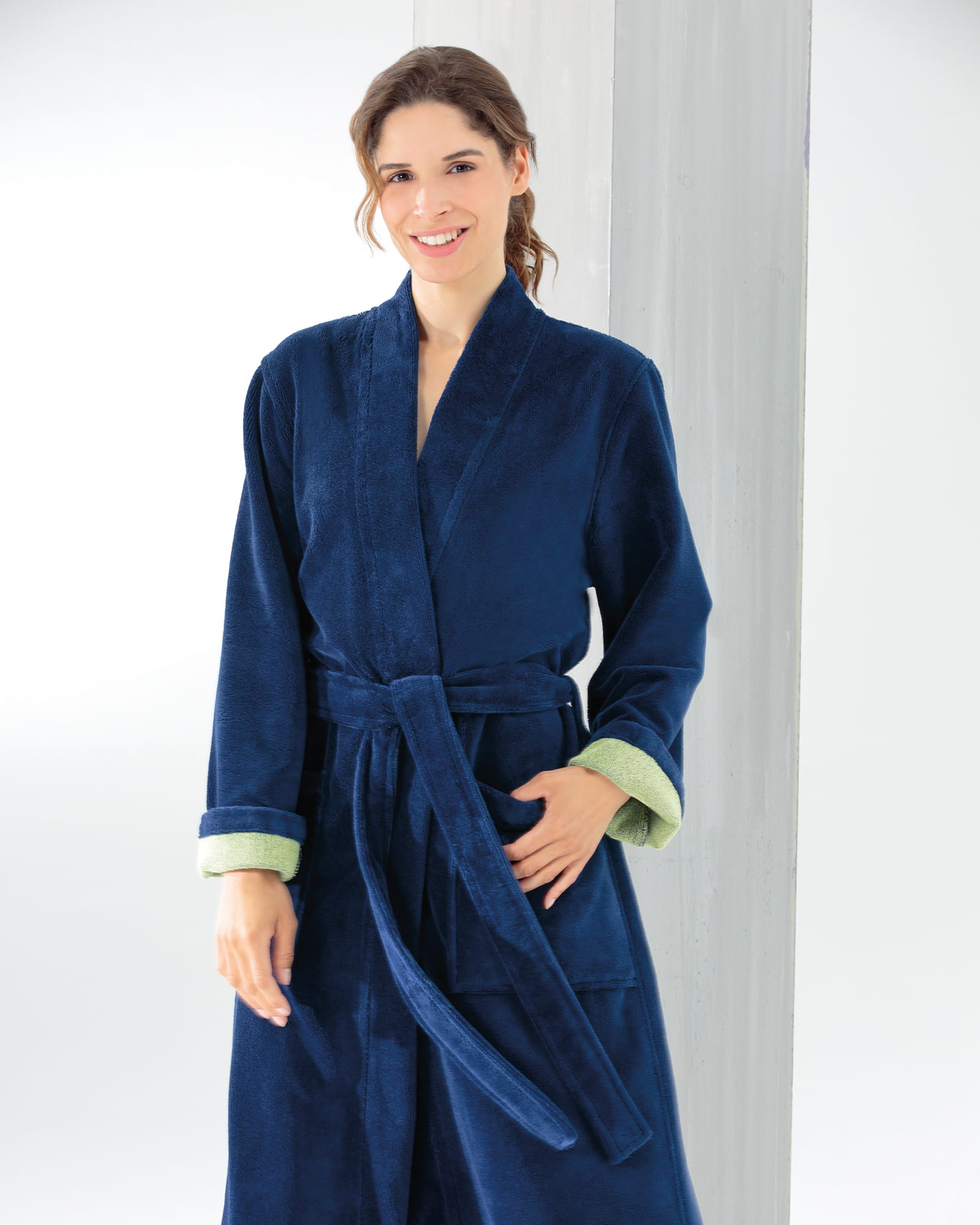 Cawö Home Bademäntel Damen Kimono Kimono 844 blau-grün - 14