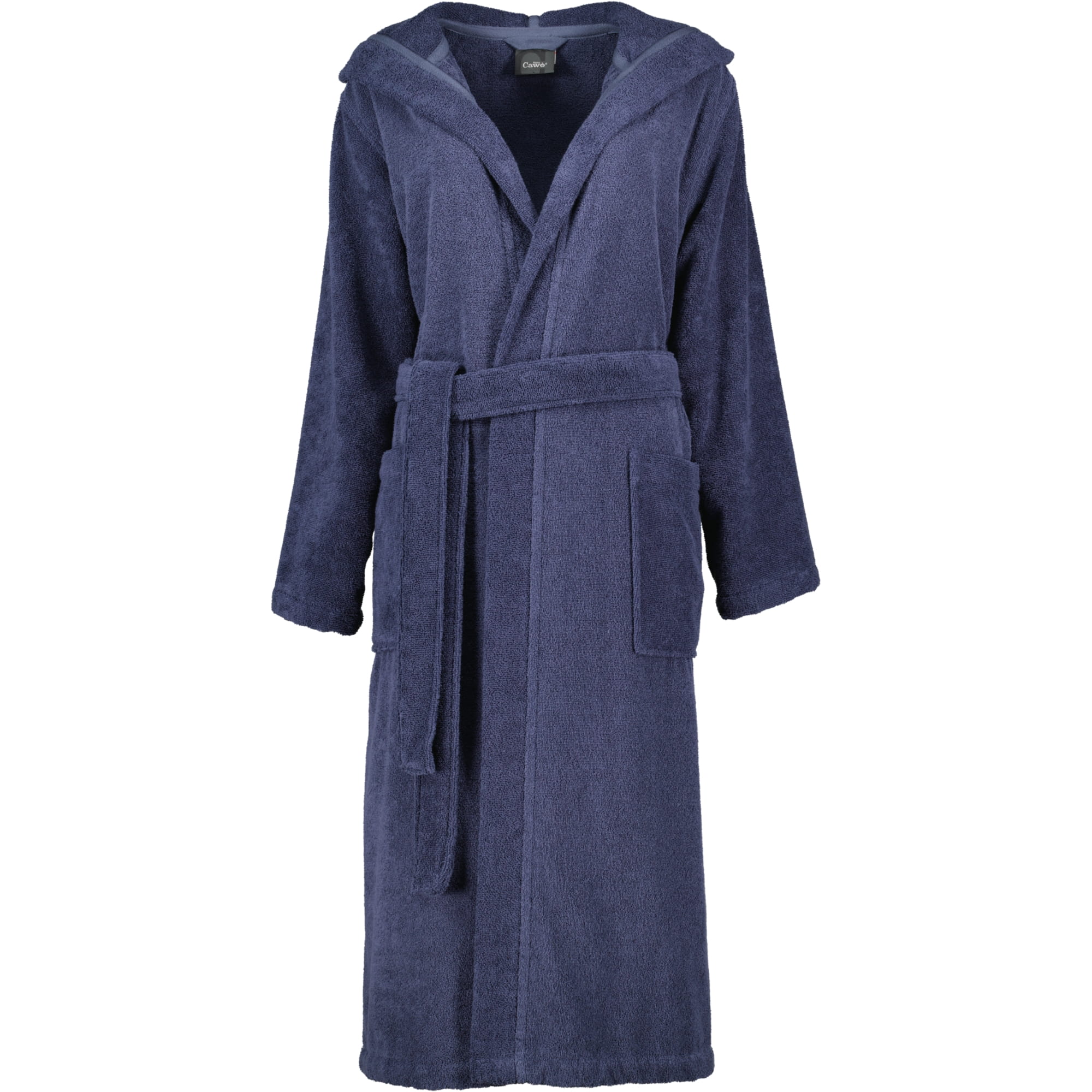 Cawö Home Bademäntel Damen Kapuze Luxury Basics Kapuze 827 blau - 17