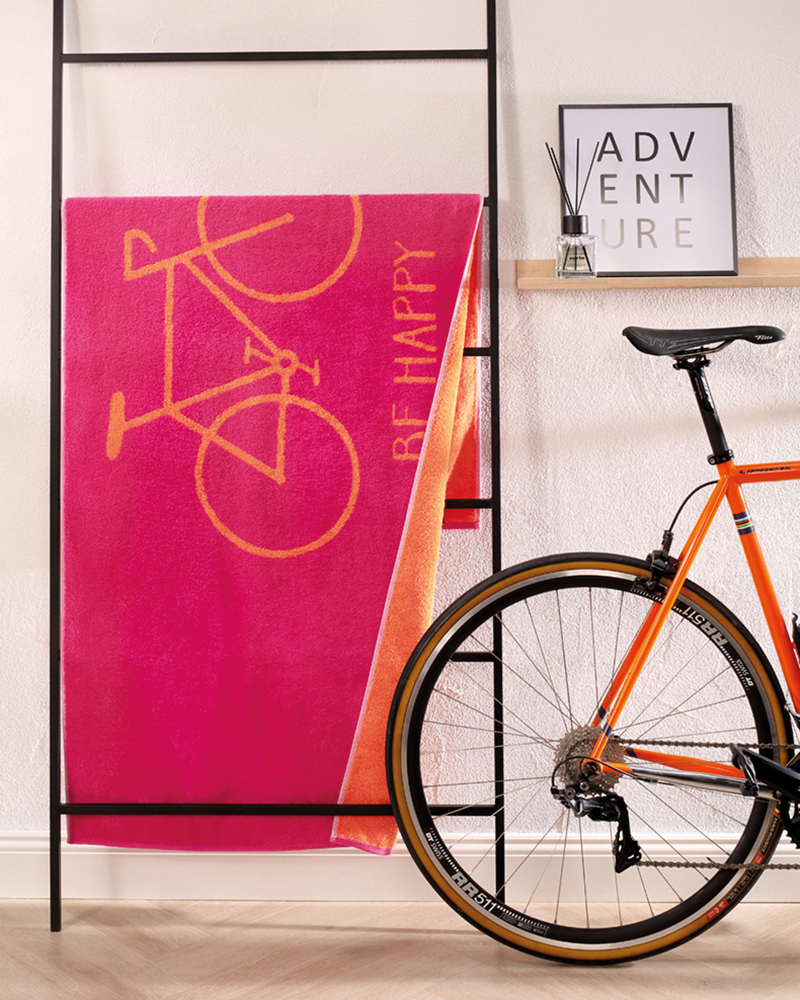 Cawö Saunatücher TRAVEL Velo Fahrrad 6287 pink - 22 - Saunatuch 70x180 cm