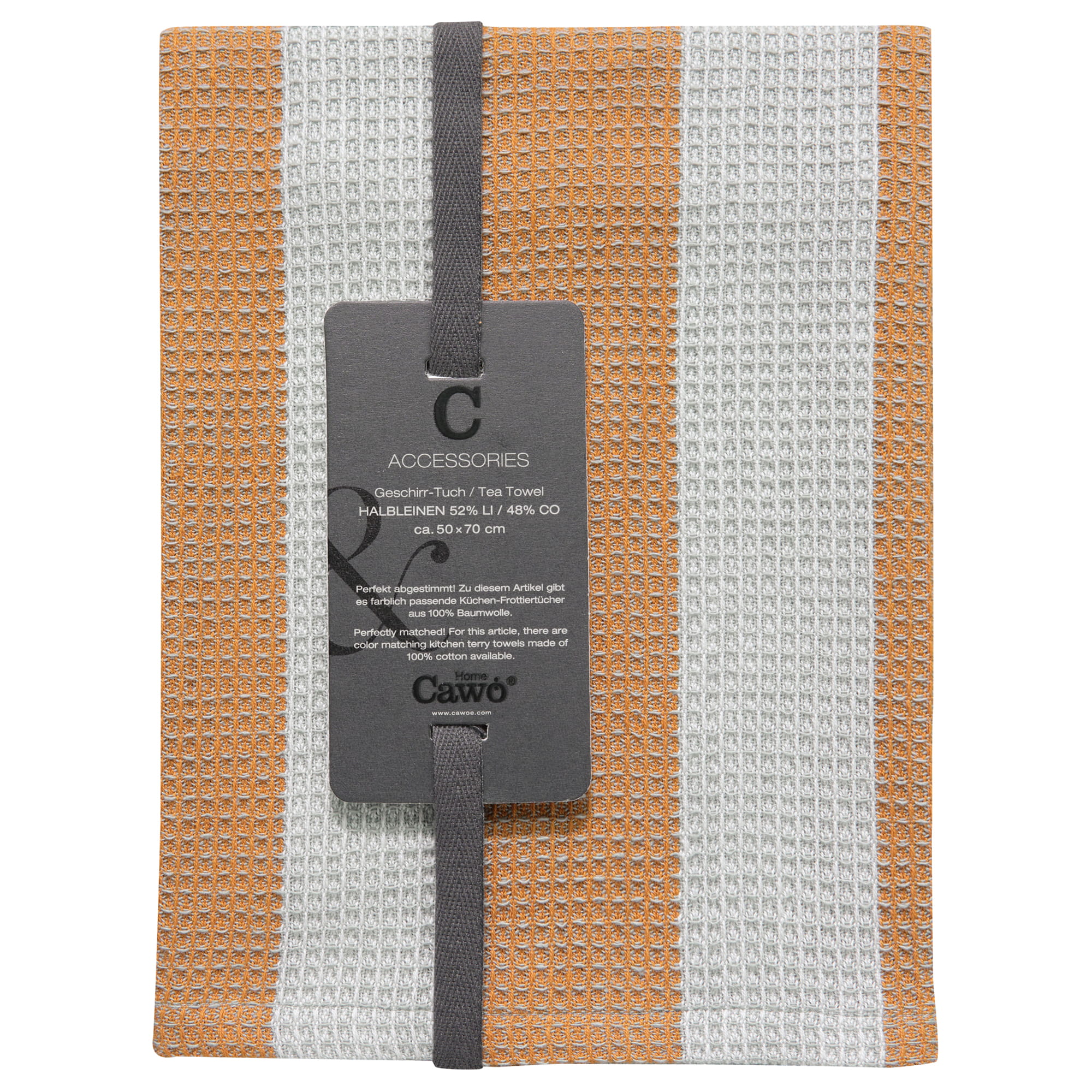 Cawö Küchenhandtücher Cuisine Piqué 536 zimt/platin - 57 - 50x70 cm