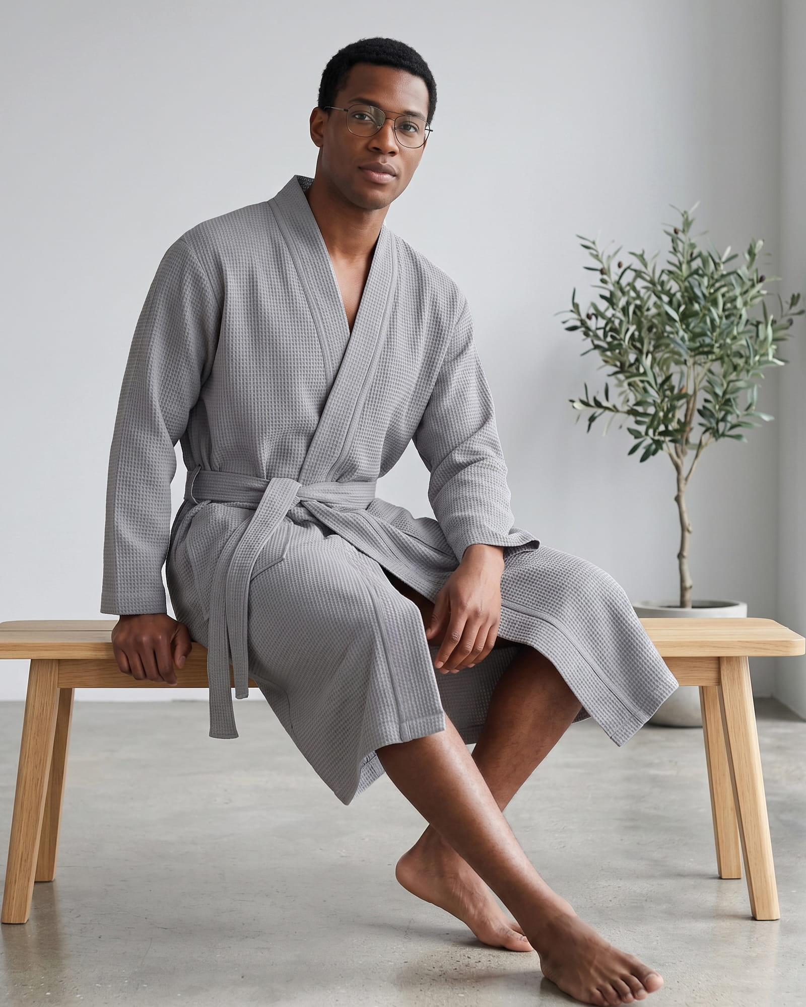 Cawö Home Bademäntel Herren Kimono 816 metal - 71
