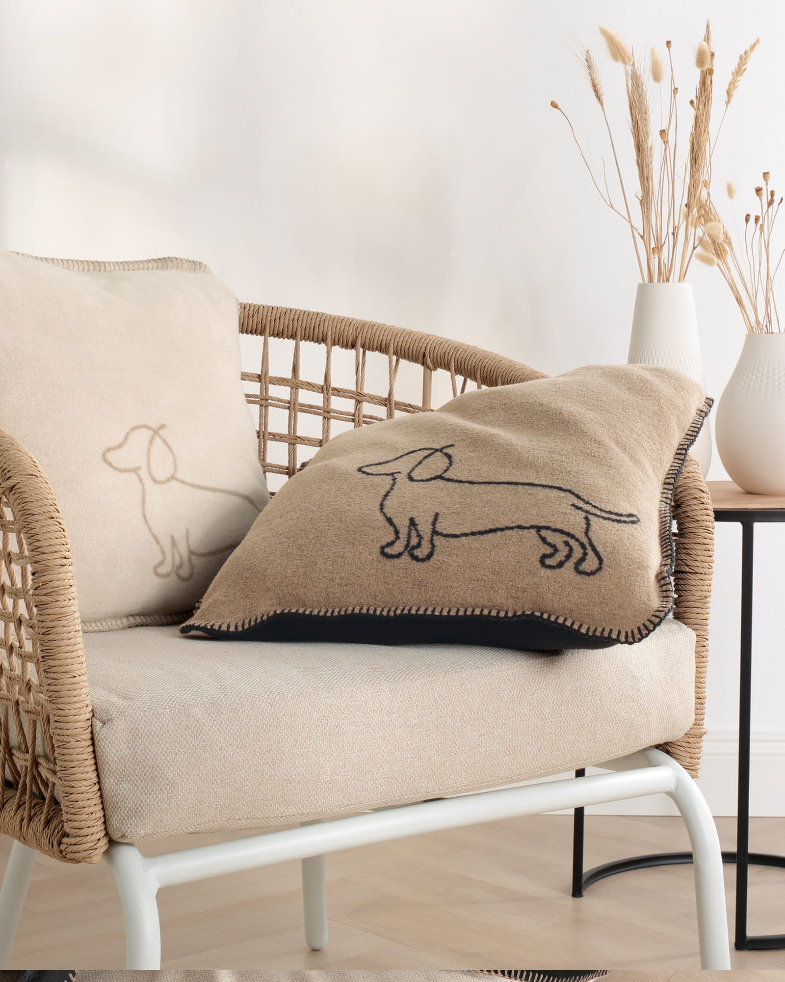Cawö Home Geschirrtücher Cuisine WE LOVE DOGS Companion 6248 schwarz/beige - 93 - 50x70 cm