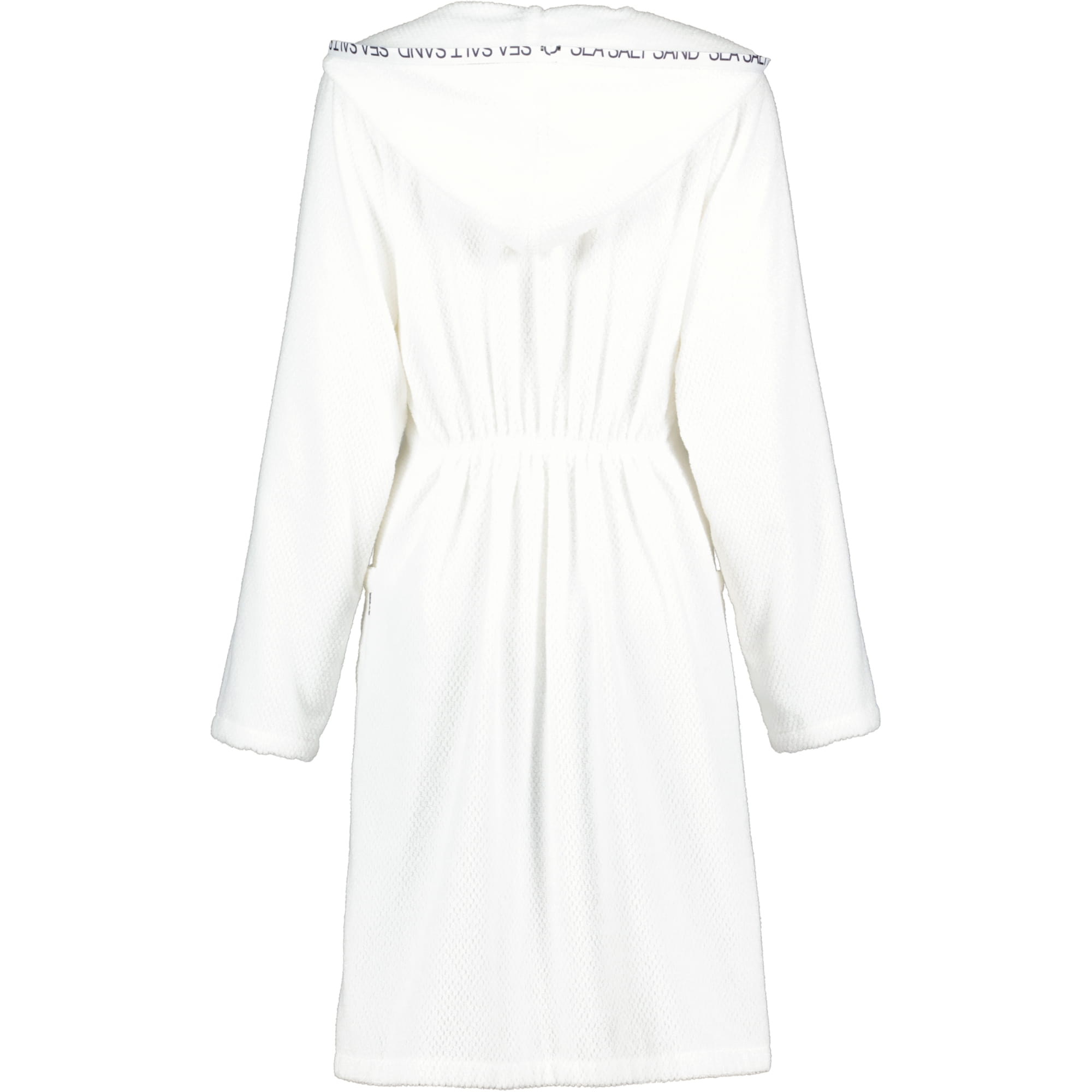 Cawö Damen Bademantel Sea Salt Sand 3101 Kapuze kurz RV - Farbe: weiß - 600