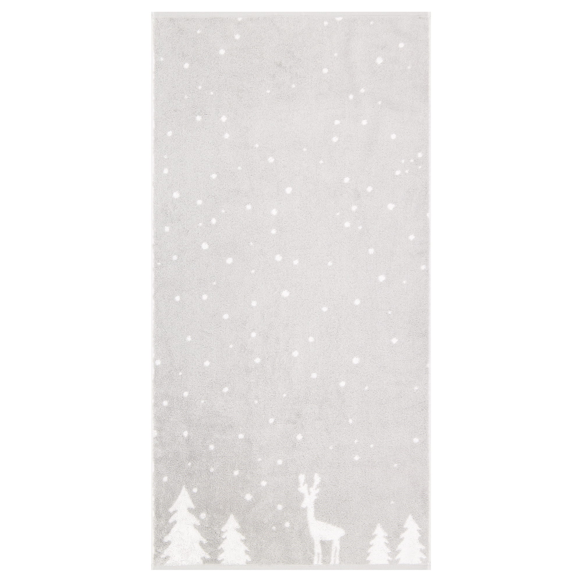 Cawö Handtücher WINTER EDITION Rudi im Schnee 6271 platin/weiß - 76 - Handtuch 50x100 cm
