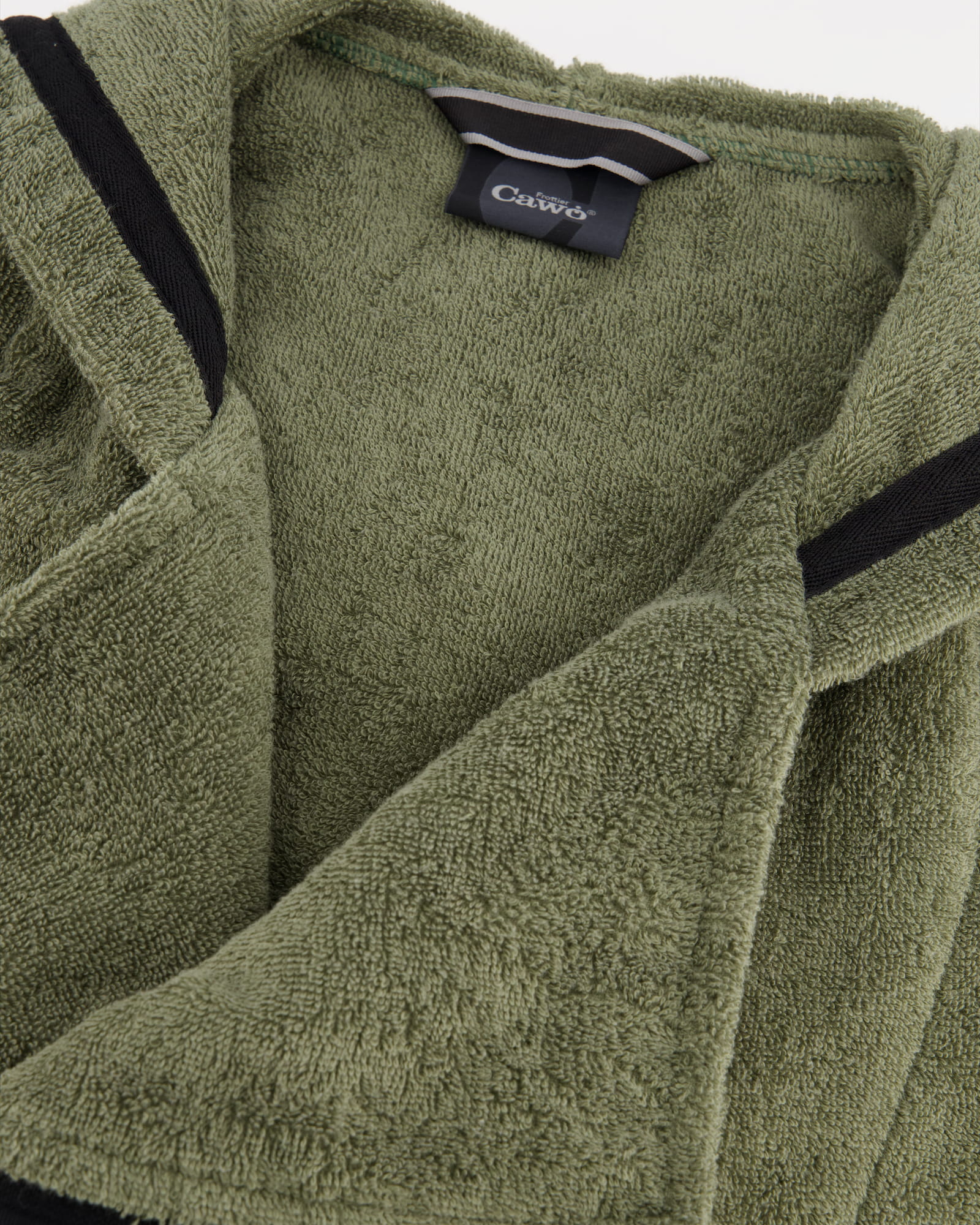 Cawö Bademäntel Herren Kapuze New Zipper 6516 field-schwarz - 453