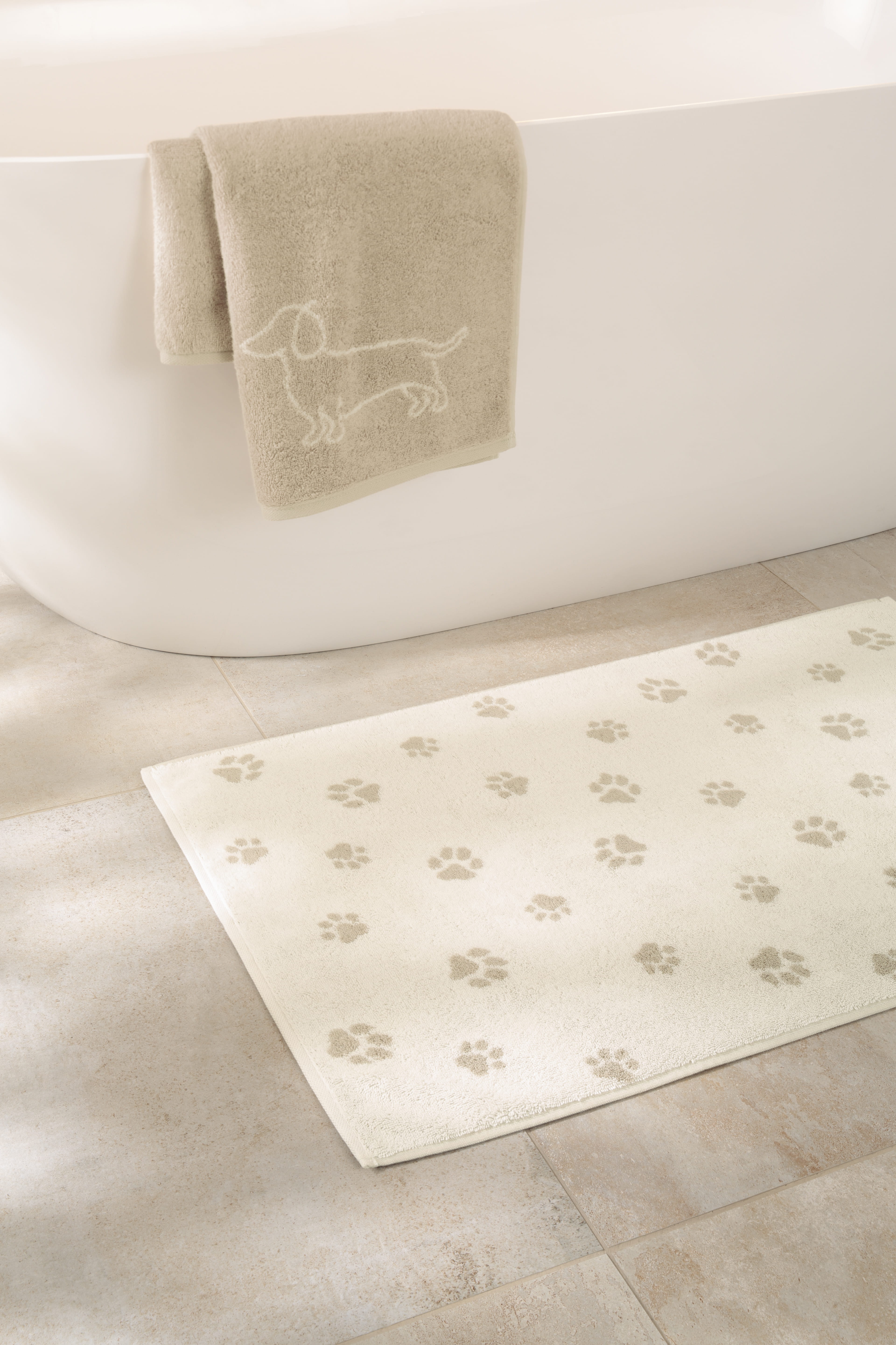 Cawö Badematten WE LOVE DOGS Paws 6247 natur/beige - 33 - 50x80 cm