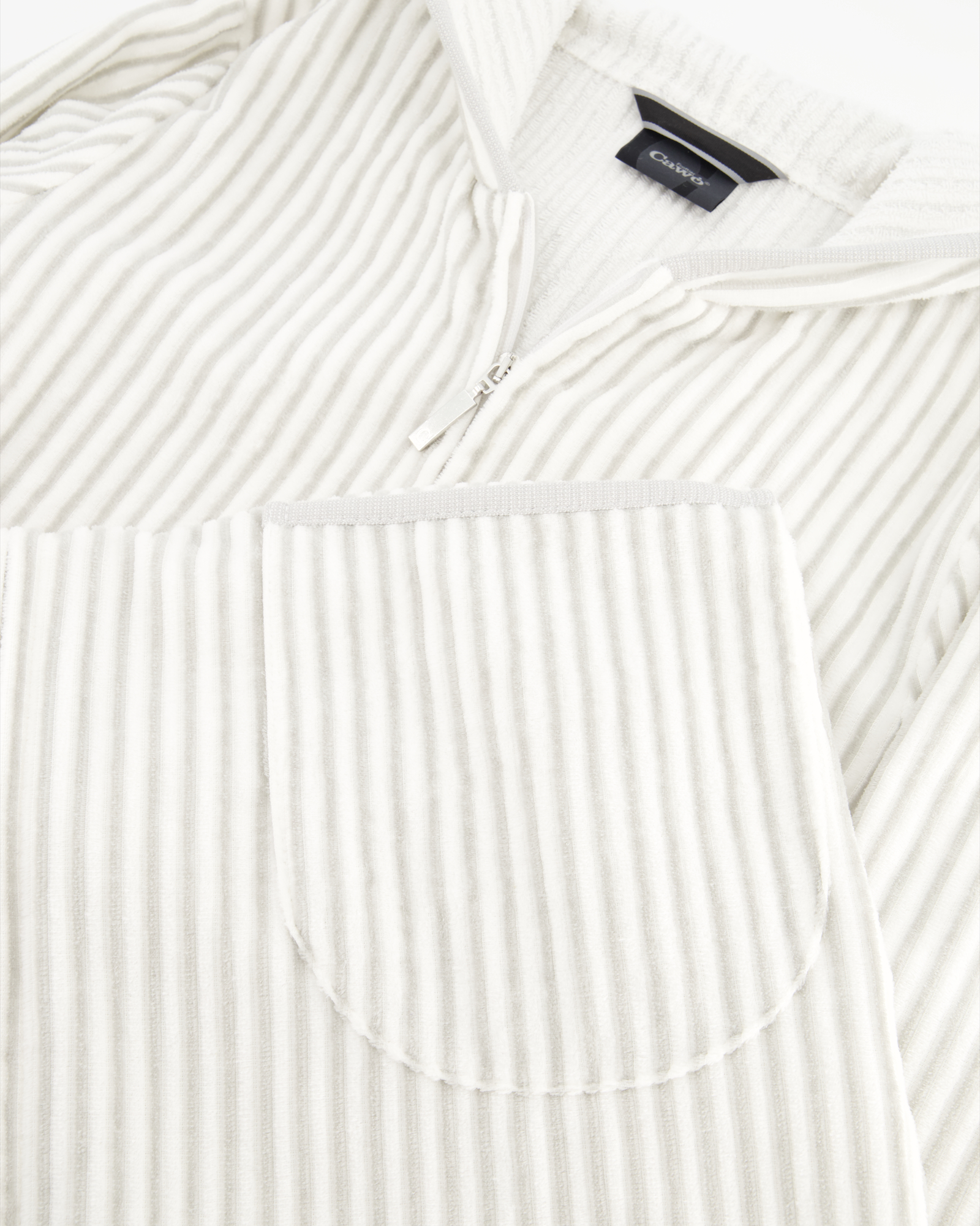 Cawö - Damen Bademantel - Kapuze 6416- Farbe: weiss/silber - 76 - S