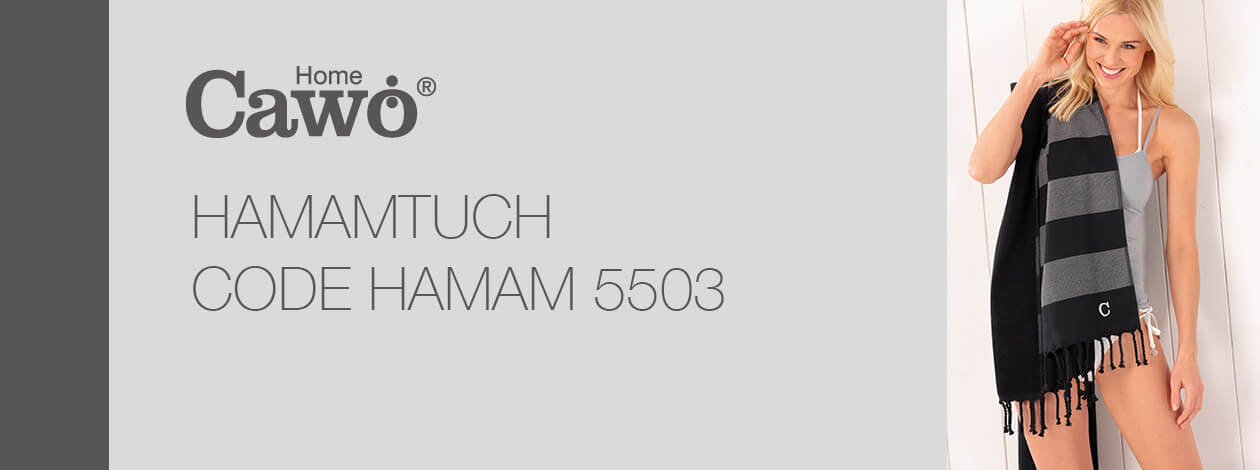 Cawö - Badetuch Code Hamam Blockstreifen 5503 - 90x180 cm - Farbe: saphir - 14 Detailbild 2