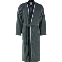 Cawö - Herren Bademantel Kimono 4839 - Farbe: silber/schwarz - 79 Cawö - Herren Bademantel Kimono 4839 - Farbe: silber/schwarz - 79