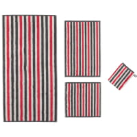 Cawö Tape Streifen 103 - Farbe: anthrazit-rot - 27 Waschhandschuh 16x22 cm