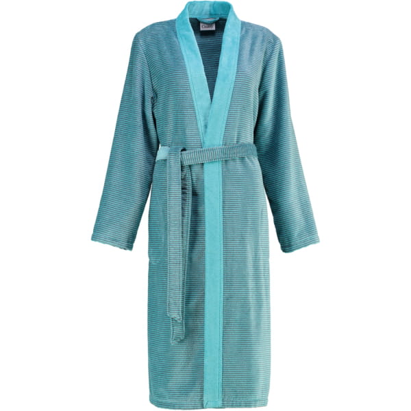 Cawö - Damen Bademantel Two-Tone Kimono 6431- Farbe: türkis - 47 L
