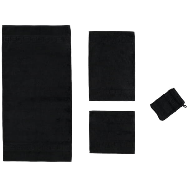 Cawö - Noblesse Uni 1001 - Farbe: schwarz - 906 Seiflappen 30x30 cm