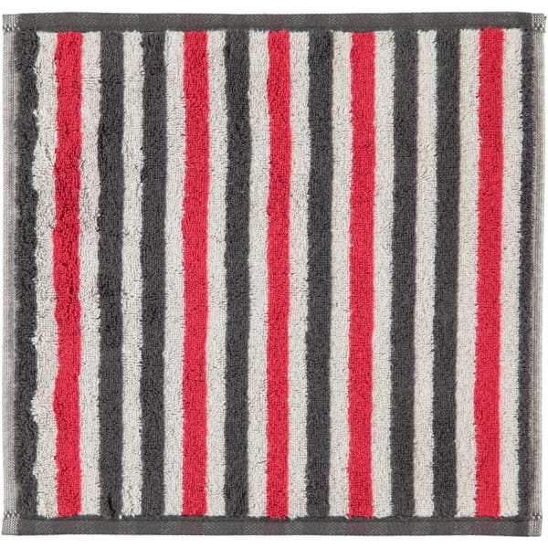 Cawö Tape Streifen 103 - Farbe: anthrazit-rot - 27 Seiflappen 30x30 cm