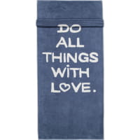 Cawö Strandtuch Campus DO ALL THINGS WITH LOVE 840 - 70x180 cm - Farbe: nachtblau - 17